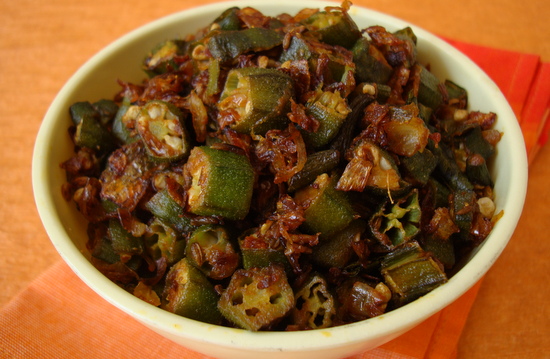 Okra Fry Recipe-Andhra Style Recipe-Bhindi Fry Recipe