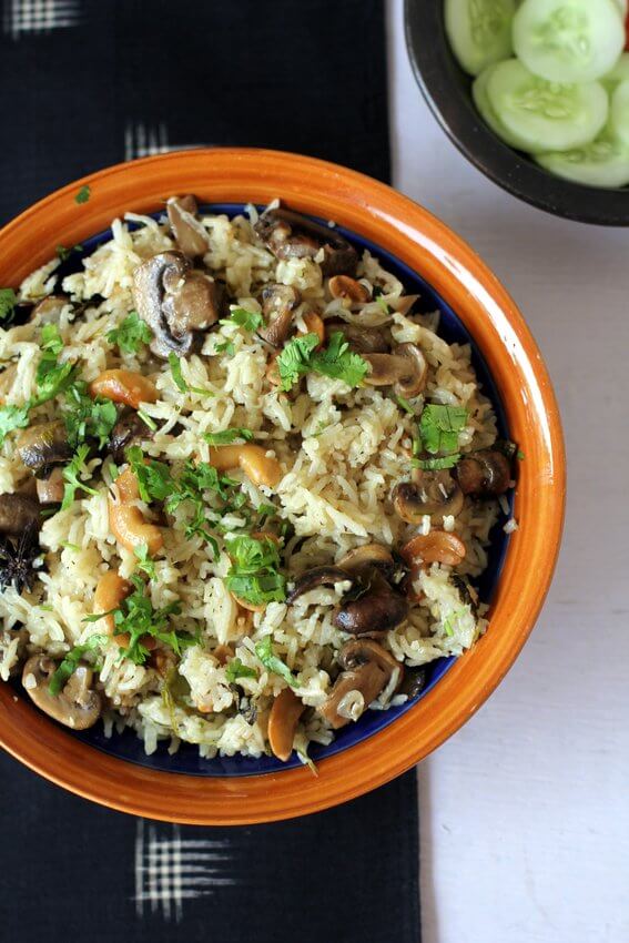 mushroom pulao