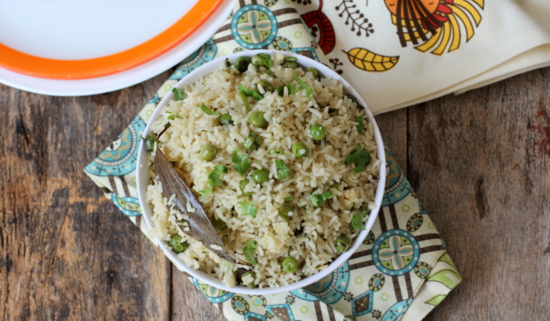 Peas Pulao - Vegetarian Rice Recipes