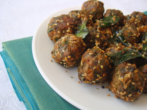 Thotakura Undalu-Crispy Amaranth Leaves Balls-Leafy Greens Recipe