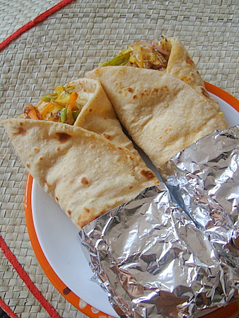 Vegetable Kati Roll - Kathi Roll