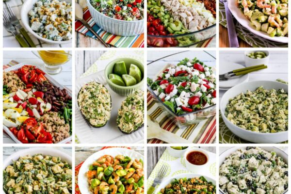 Favorite Summer Dinner Salads collage photo showing featured recipes.