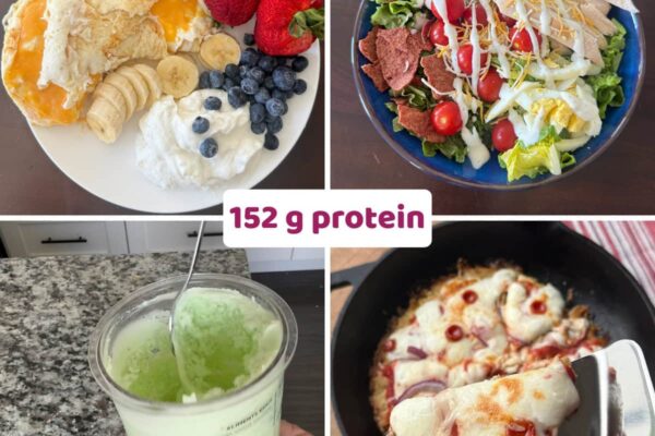 My 150g of Protein Day {Build Muscle + Lose Fat!} 152 g protein week 1 meals