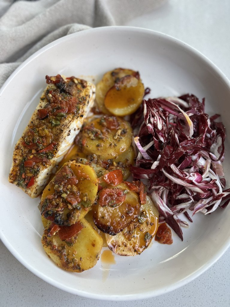 Sheet Pan Mediterranean Halibut — UMAMIMAMI