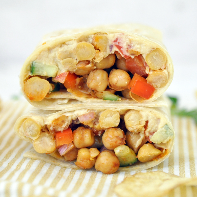 "Better than Burritos" HEALTHY Chickpea Hummus Wraps