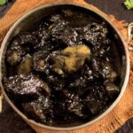 Black Sesame Pork (Dohneiiong) in a bowl.