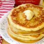 coconut flour pancakes on a plate.