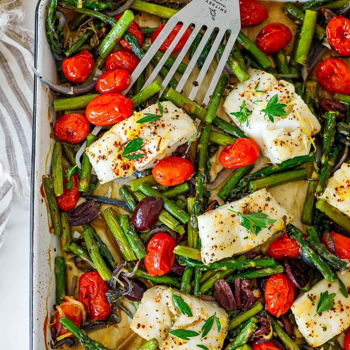 Easy Mediterranean Baked Cod | Feasting At Home