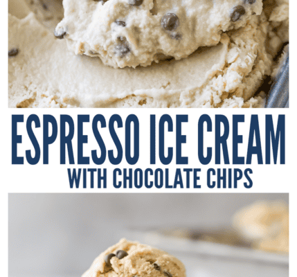 pinterest image for Espresso Ice Cream With Chocolate Chips