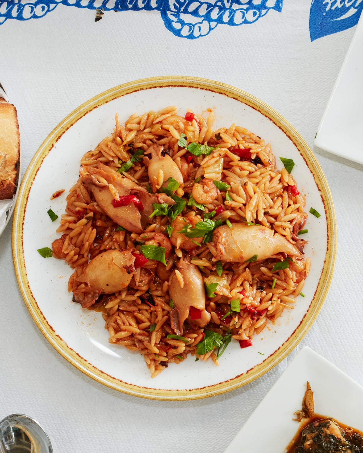 Greek Kritharoto Recipe (Tomato Orzo With Squid and Shrimp)