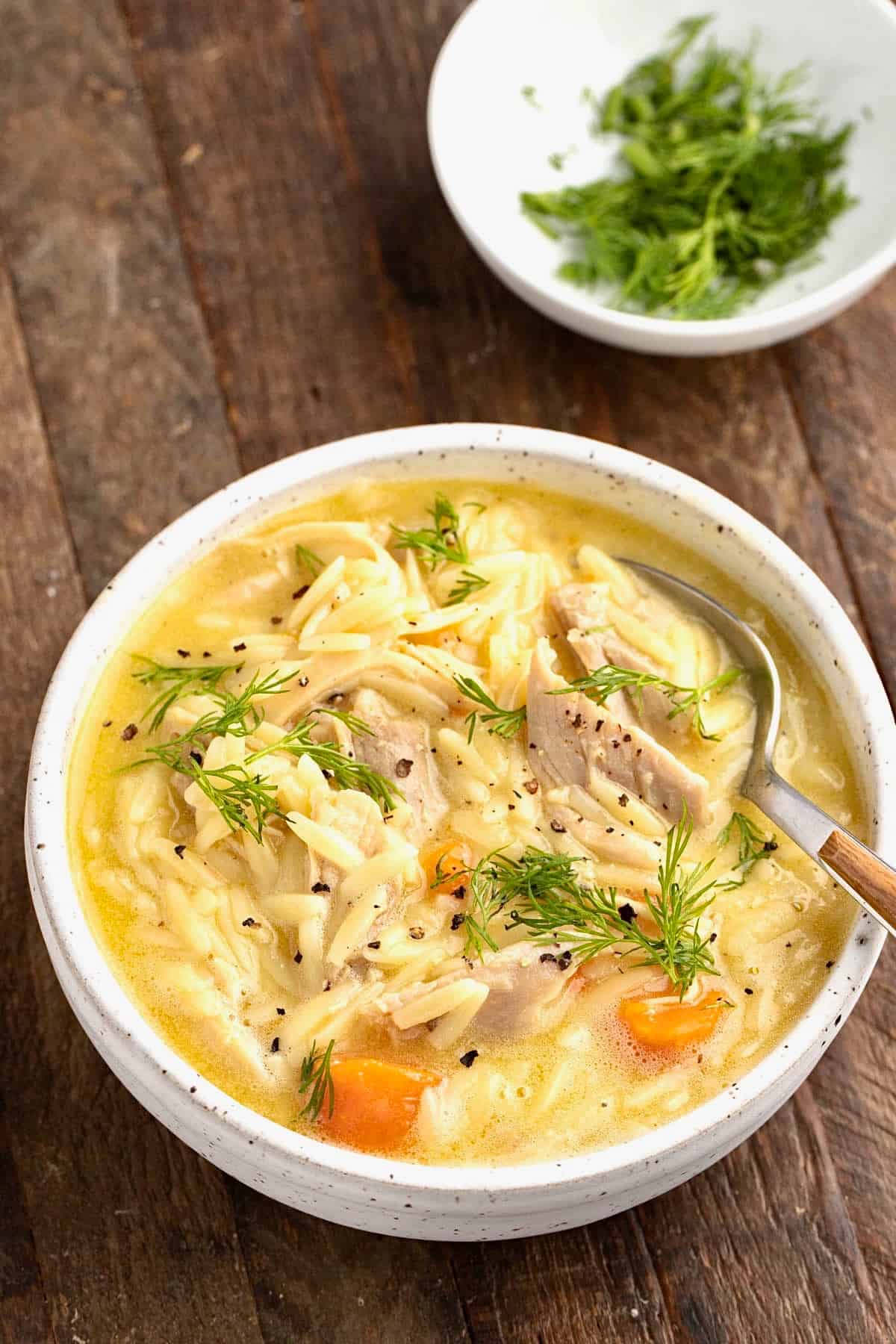 Greek Lemon Orzo Chicken Soup (Avgolemono)