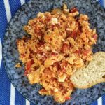 Authentic Greek Scrambled Eggs with Feta and Tomato - Strapatsada