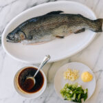 ingredients for whole trout with soy garlic butter