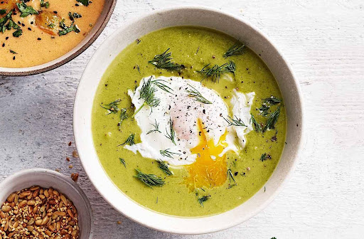 Keto Spring Soup with Poached Egg Recipe