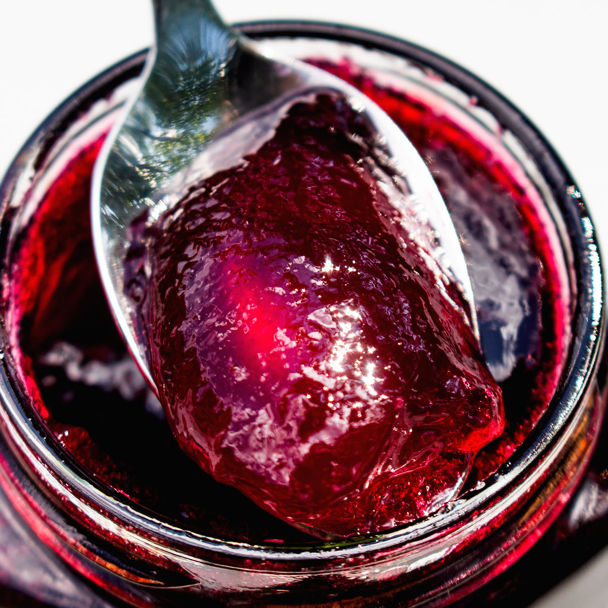 close up black currant jelly