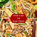 Side-by-side comparison of pad Thai vs pad lao noodle dishes.