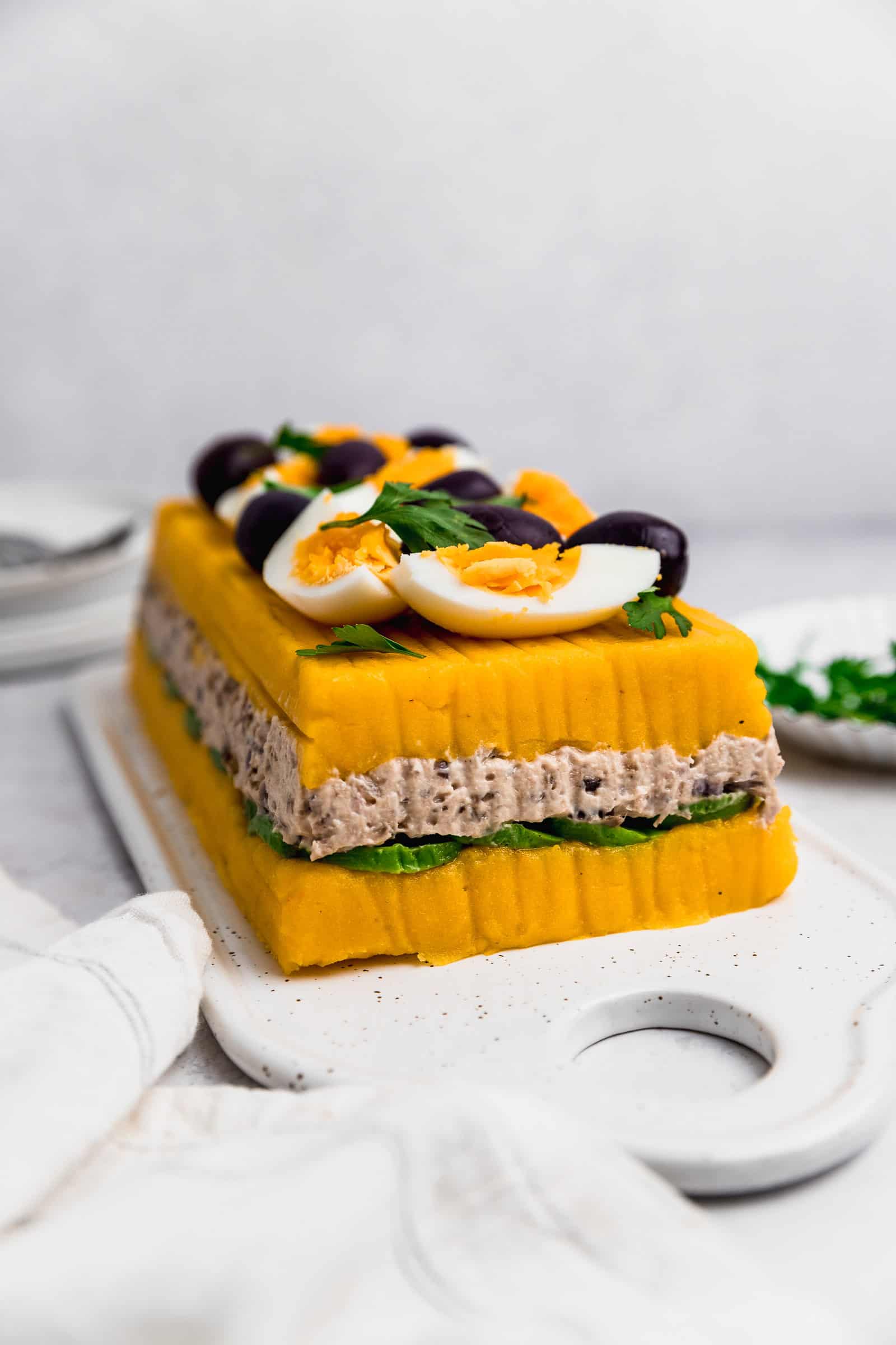 Peruvian Tuna Causa (Mashed Potato Layered with Tuna) 1 Peruvian Tuna Causa (Mashed Potato Layered with Tuna)