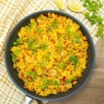 Rice with shrimp: peruvian shrimp and yellow rice