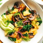 Spinach Mushroom Egg Scramble Recipe