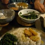 Paneer kalia, radish greens, andhra daal