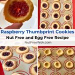 raspberry thumbprint cookie collage