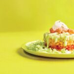 Melon Poke Stack with Avocado-Wasabi Drizzle Recipe