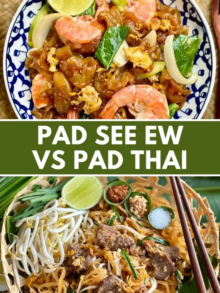 Pad see ew vs pad Thai comparison.