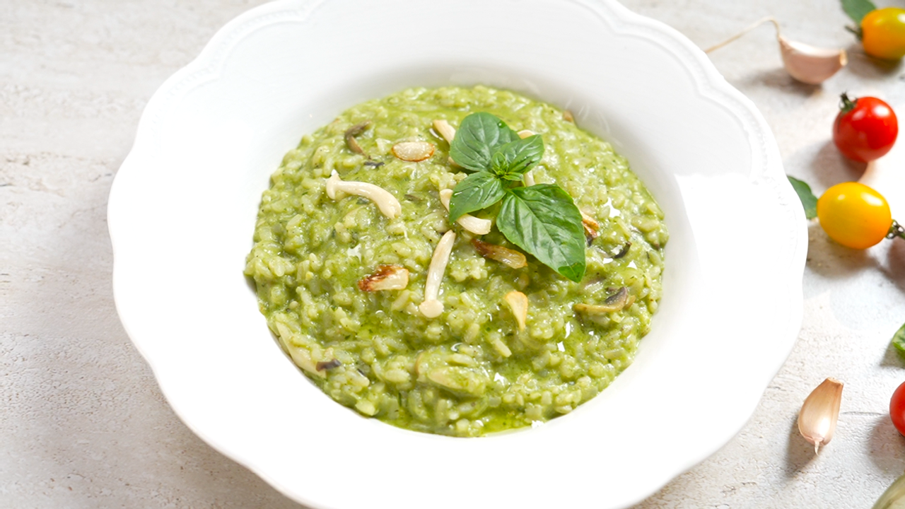 Pesto Mushroom Risotto