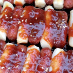 Sotteok Sotteok (Spicy Korean Rice Cake & Sausage) 소떡소떡