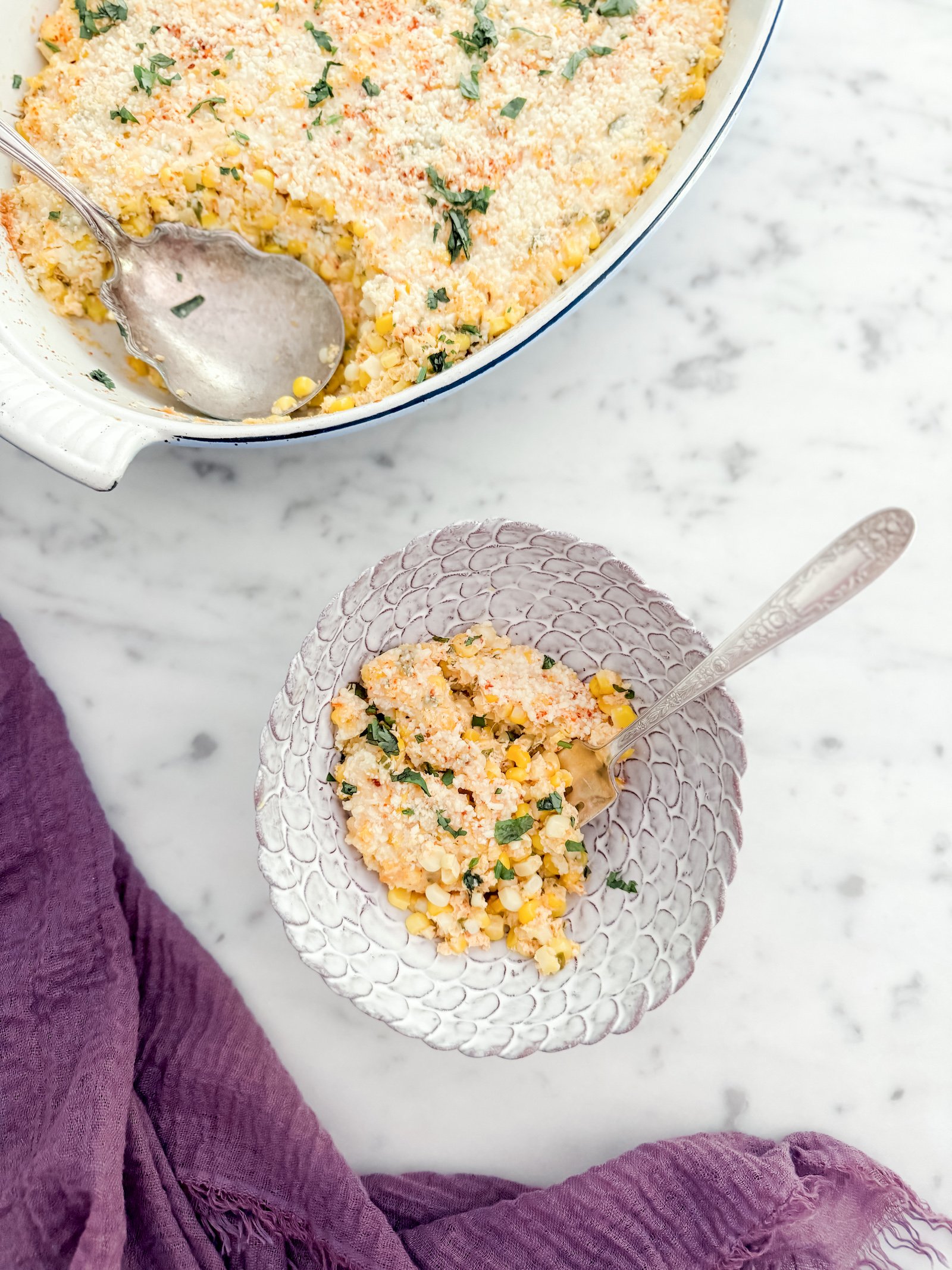 High Protein Street Corn Casserole