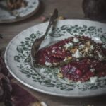 Beetroot & feta cheese homemade ravioli / Ραβιόλι με πατζάρι & φέτα