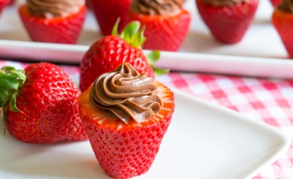 Chocolate Cheesecake-Filled Strawberries | Bake at 350°