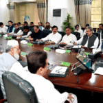 Gandapur speaks during the deputy commissioners conference at CM House