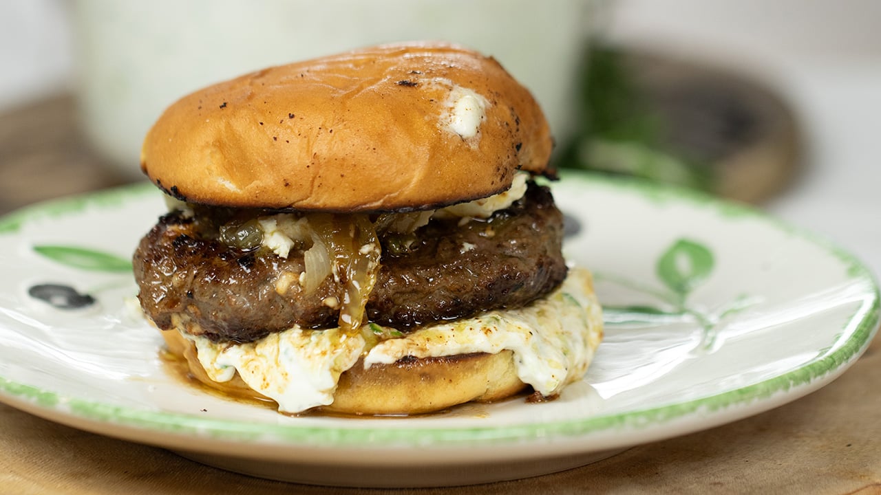 Greek Lamb Burgers with Feta and Tzatziki