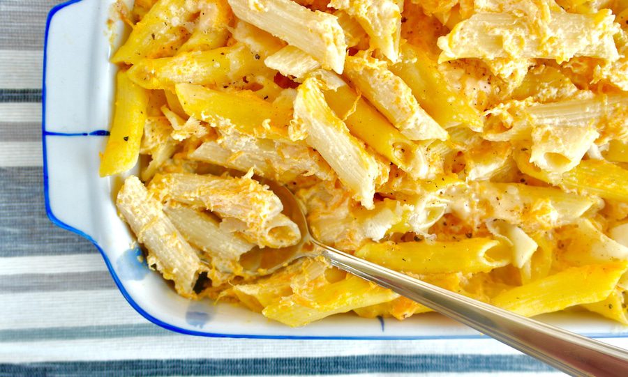7 Fall Mediterranean Recipes for Dinner 3 Baked Creamy Pasta with Butternut Squash Ricotta Sauce
