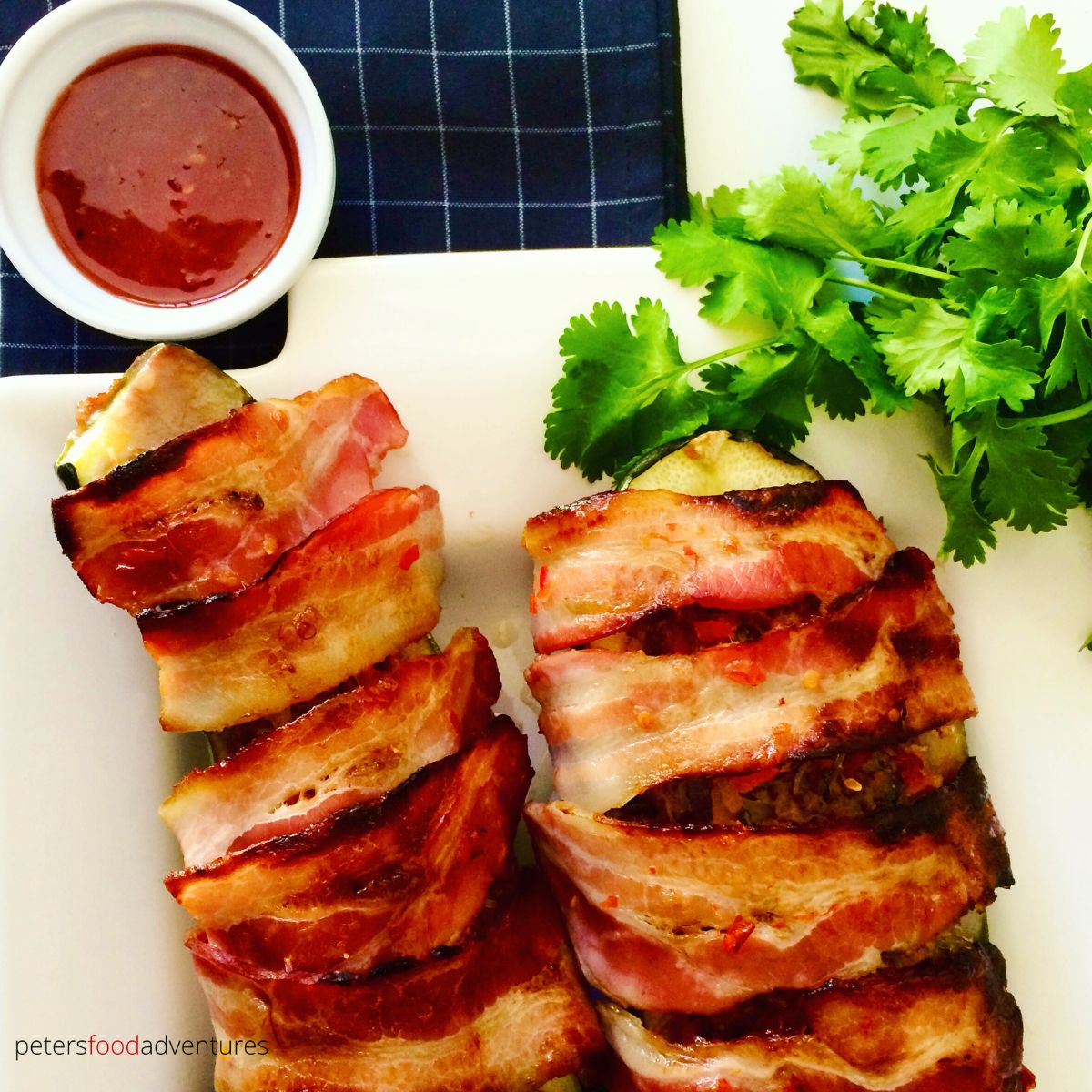 Thai Stuffed Zucchini Boats - Peter's Food Adventures 5 serving Stuffed Zucchini Boats
